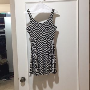 Black and white skater dress